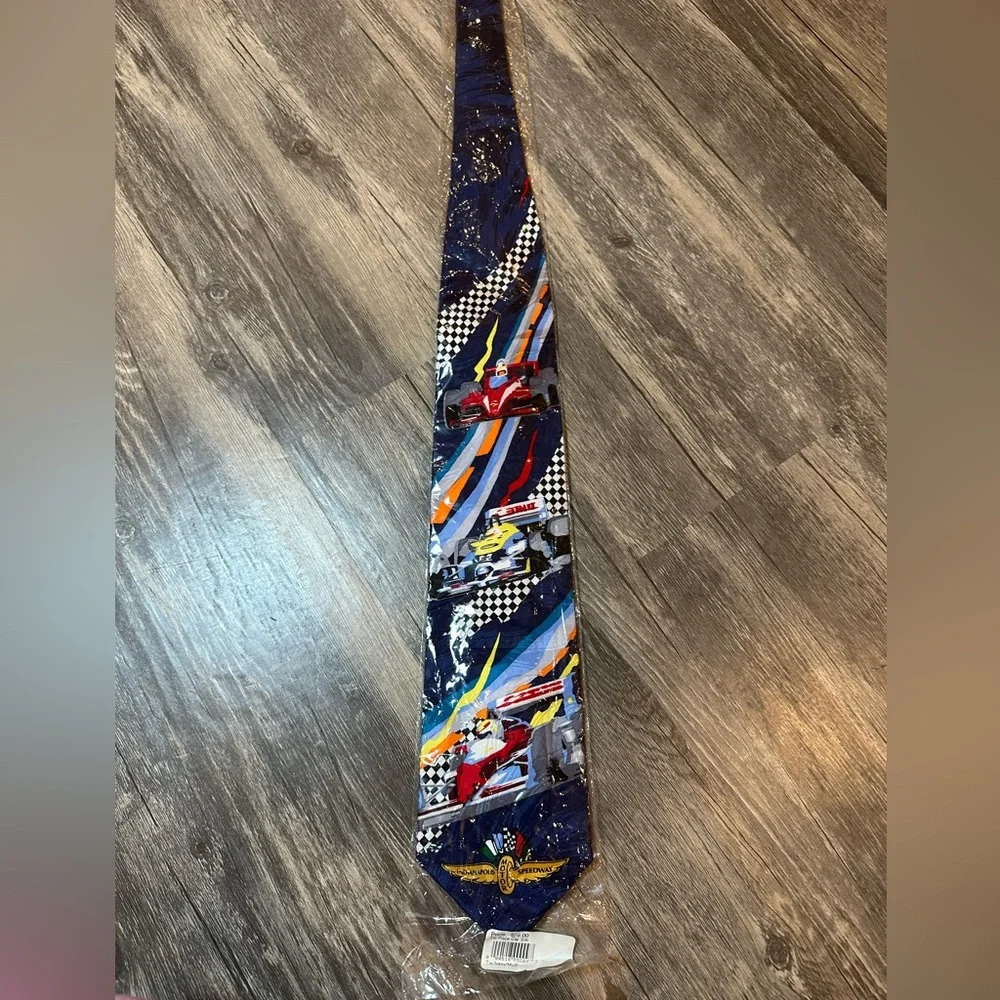 Indianapolis 500 Race Car Silk Necktie Indianapolis Motor Speedway Navy NWT